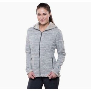Kuhl Alska Hooded Fleece Jacket in Grey, Size Small